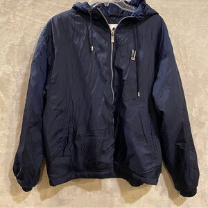 Nike Jacket Boys L 12-14 Blue Hooded Zip Up Vintage